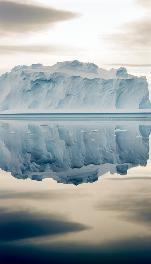 looks like an iceberg mirrored in water